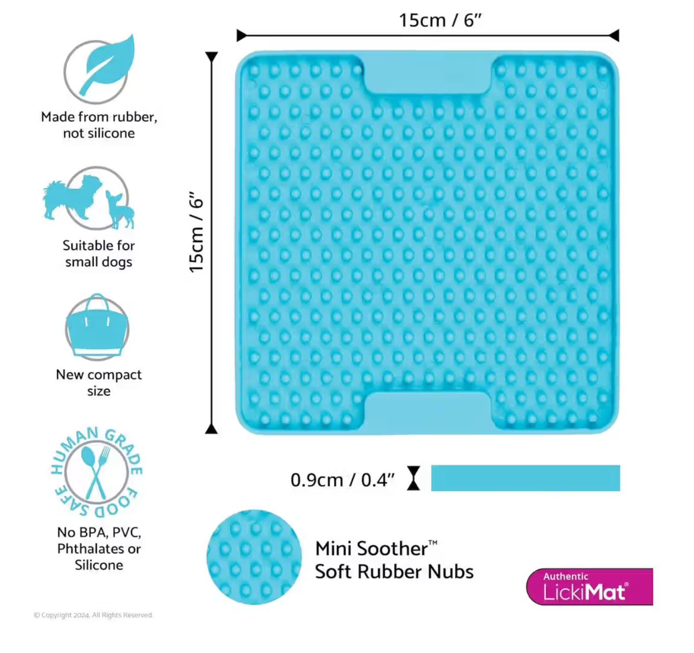 LickiMat Mini Soother Dog Feeder - Turquoise